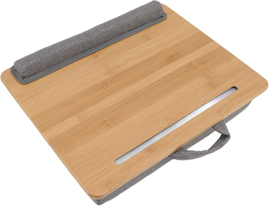 Haofy Laptop Schreibtisch, 42 X 34 cm Bambusplatte mit Kissen und Handgelenkauflage, Schossständer f