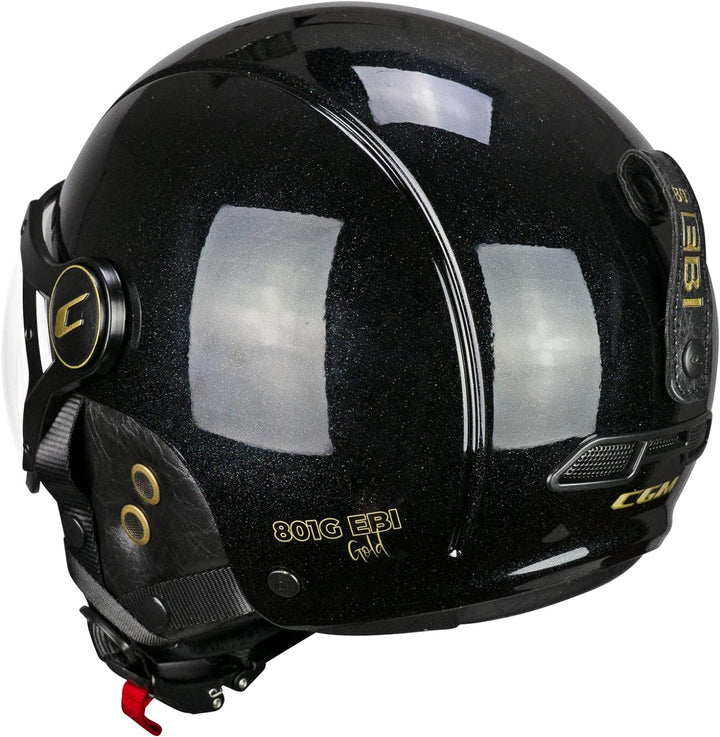CGM Unisex – Erwachsene EBI skihelm, Schwarz Perlgold, M (57-58cm)
