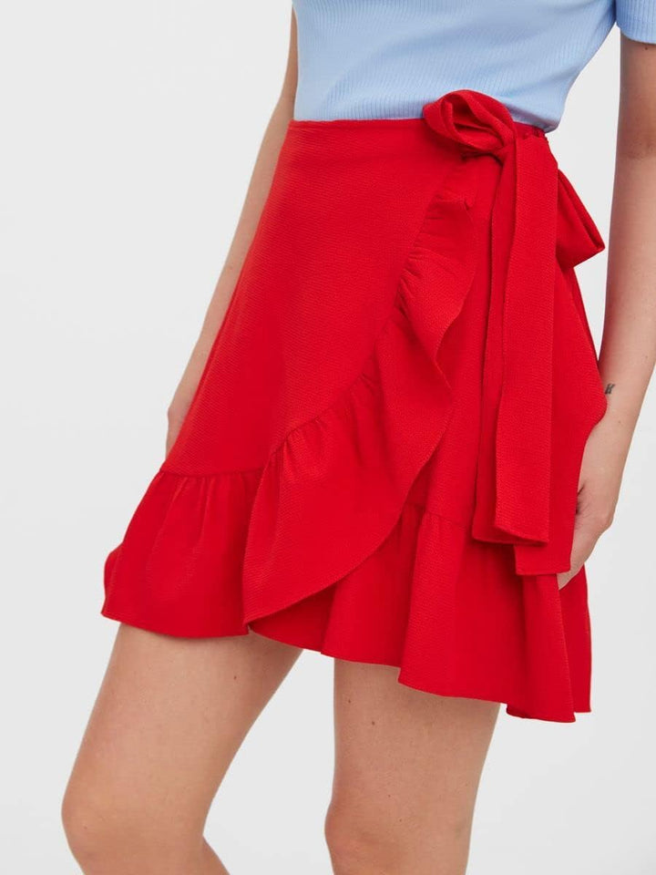 VERO MODA Damen Vmcita Bobble Wrap Skirt Noos Rock XS Goji Berry, XS Goji Berry