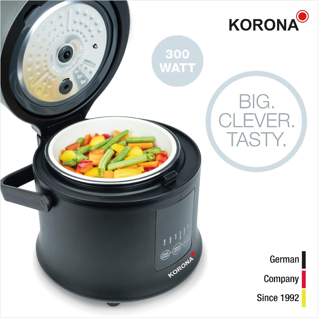 Korona 58011 Digitaler Reiskocher und Dampfgarer mit Warmhaltefunktion | Kochtopf herausnehmbar | LE