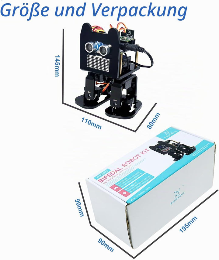 Freenove Bipedal Robot Kit for Raspberry Pi Pico W (Included) (Compatible with Arduino IDE), LED Mat