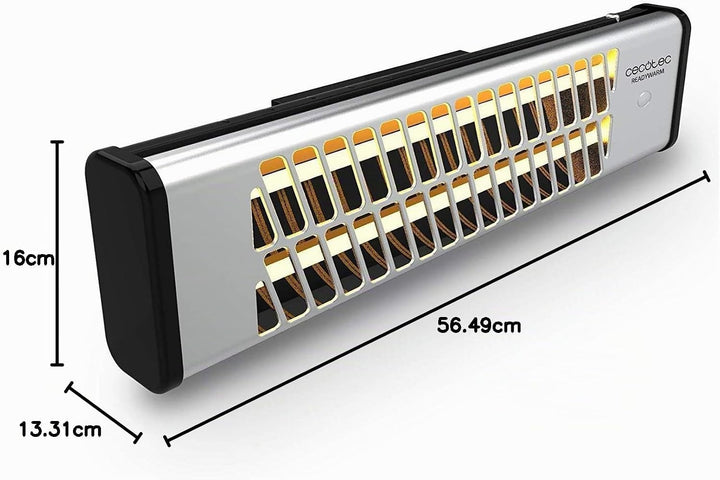Cecotec Wandflachheizkörper aus Quarz Ready Warm 7000 Quartz Bath. 1200W, 2 Stufen, Für Badezimmer g