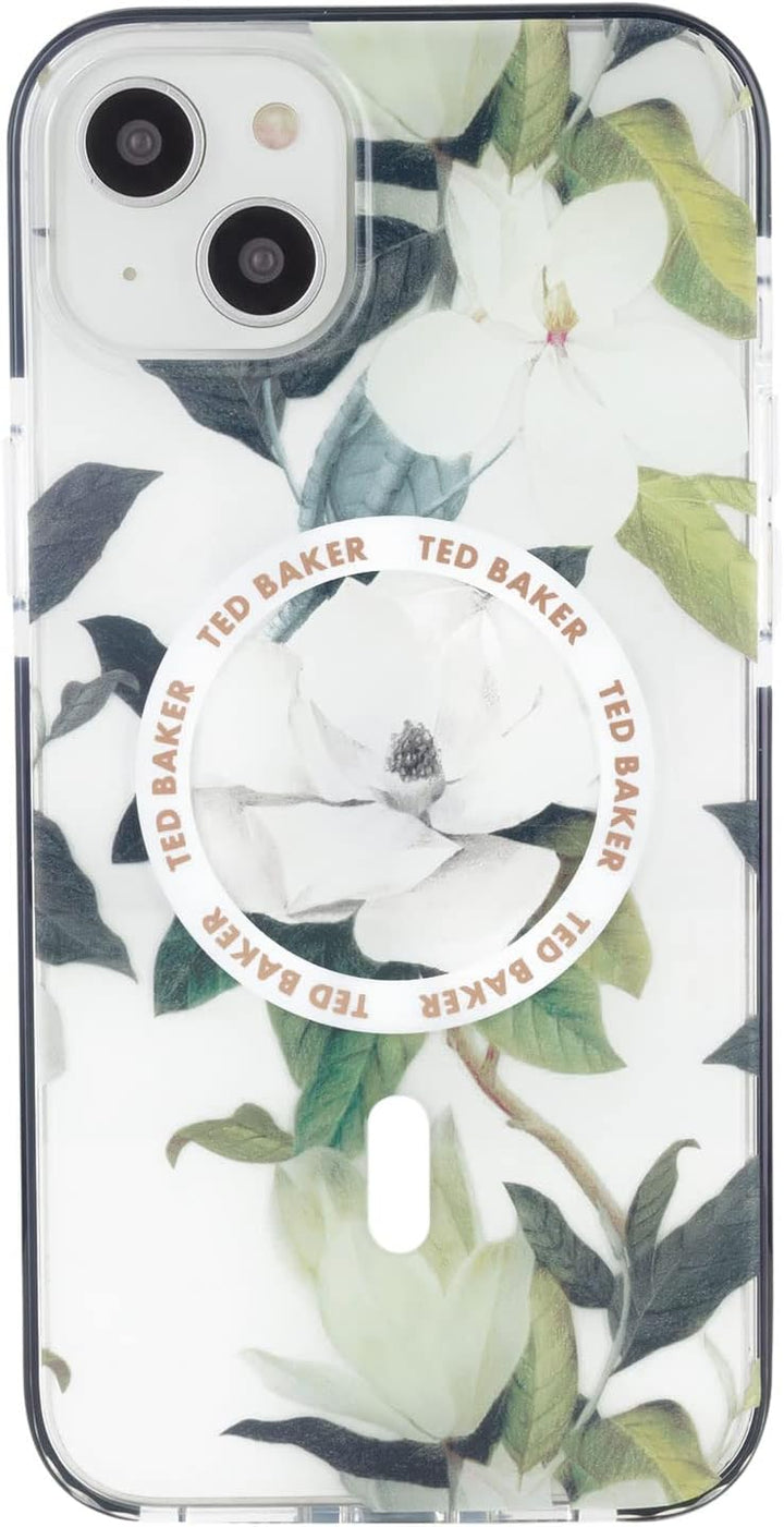 Ted Baker Opal Anti-Schock-Schutzhülle für iPhone 14 Plus, kompatibel mit Magsafe – transparente Rüc