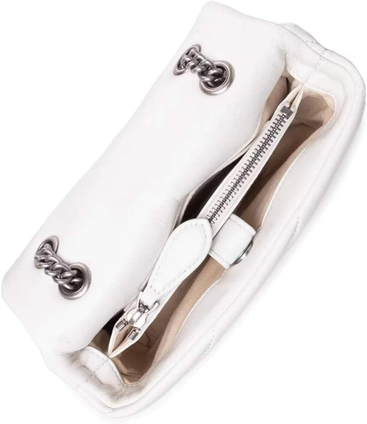 Pinko Damen Love Classic Puff Cl Sheep Nap Handtasche Z14o_bianco Seta-old Silver, Z14o_bianco Seta-