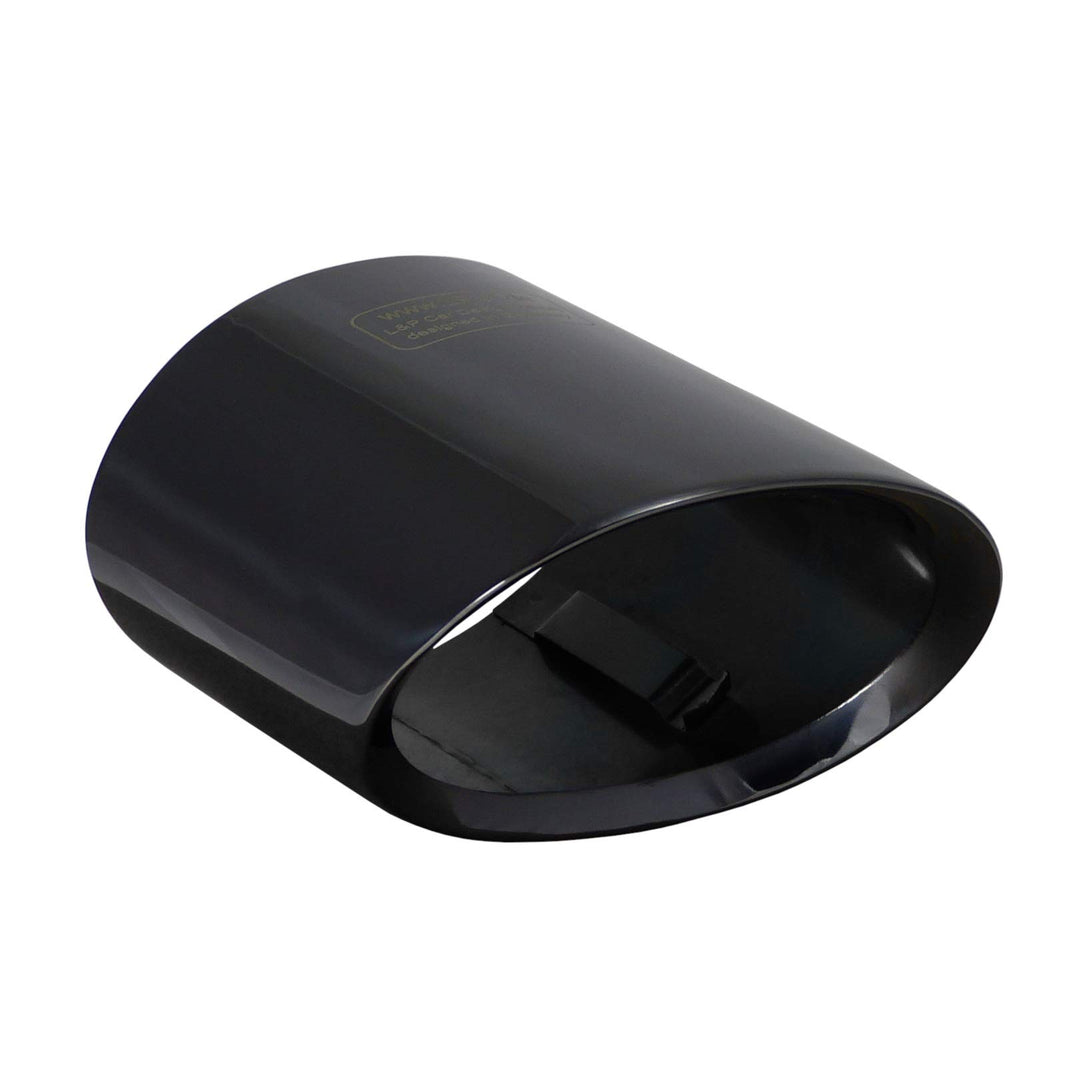 L&amp;P A309 Auspuffblende Endrohrblende oval Schwarz Edelstahl spiegel poliert kompatibel mit 3er e90 e