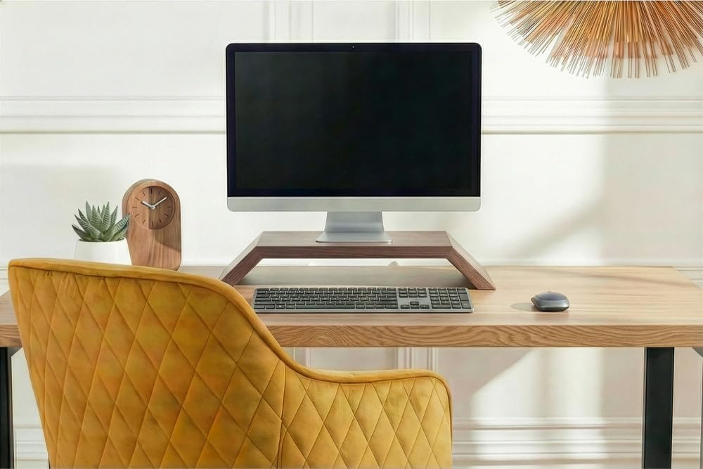 Riess Ambiente Massiver Monitorständer Gatsby - 50cm - braun - Mangoholz Laptoptisch | Unikat, indiv