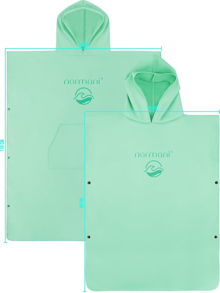 normani Badehandtuch mit Kapuze Badeponcho für Damen und Herren - Umziehhilfe, Surfer Poncho und Bad