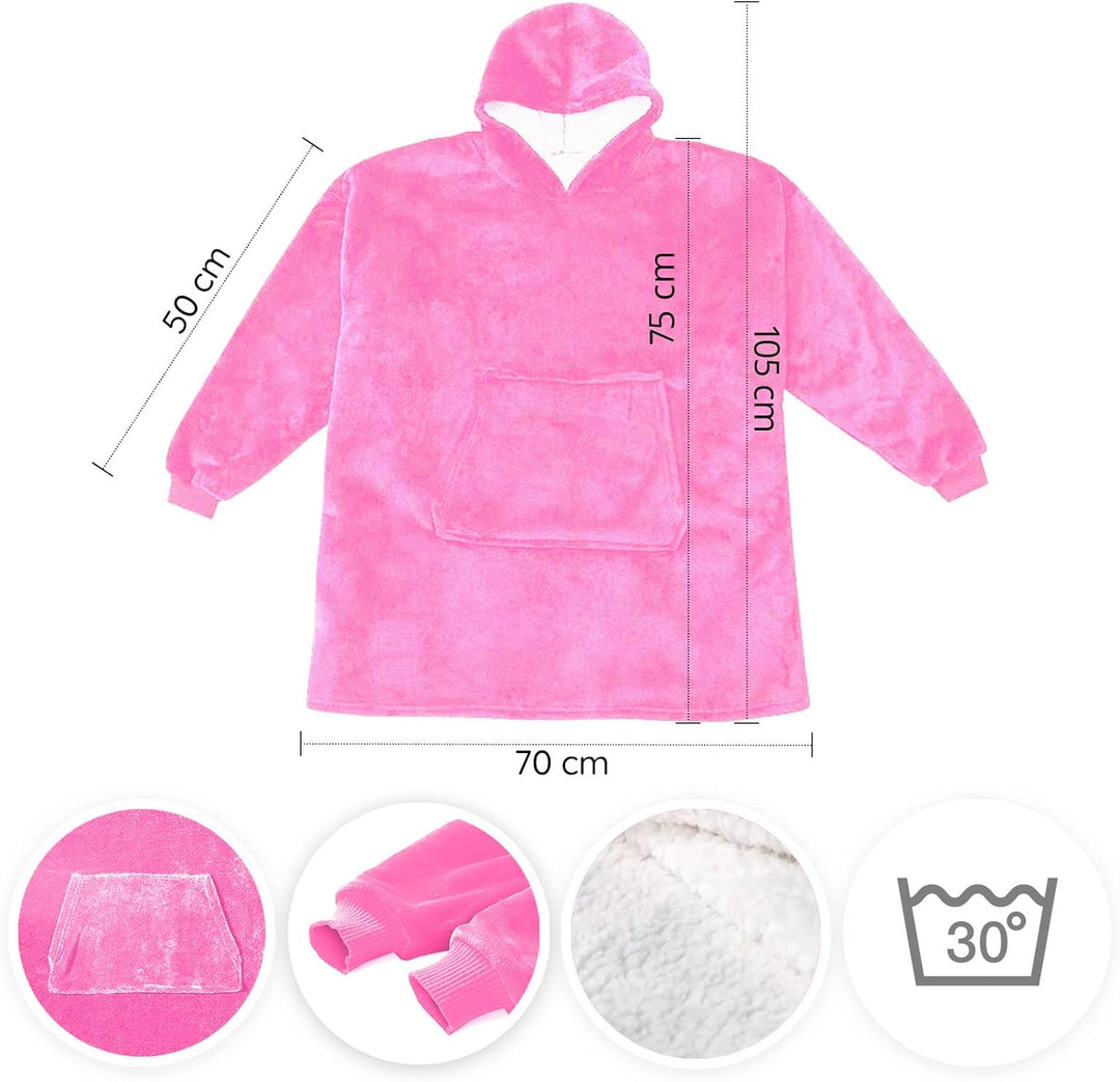 KolnAix Hoodie Decke, Oversize Pullover für Damen und Herren, Flauschiger Kuschelpullover mit Kapuze