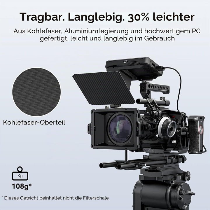 SMALLRIG Mini Matte Box Lite mit Top Flag für DSLRs und spiegellose Kameras, kompatibel mit 67mm/72m