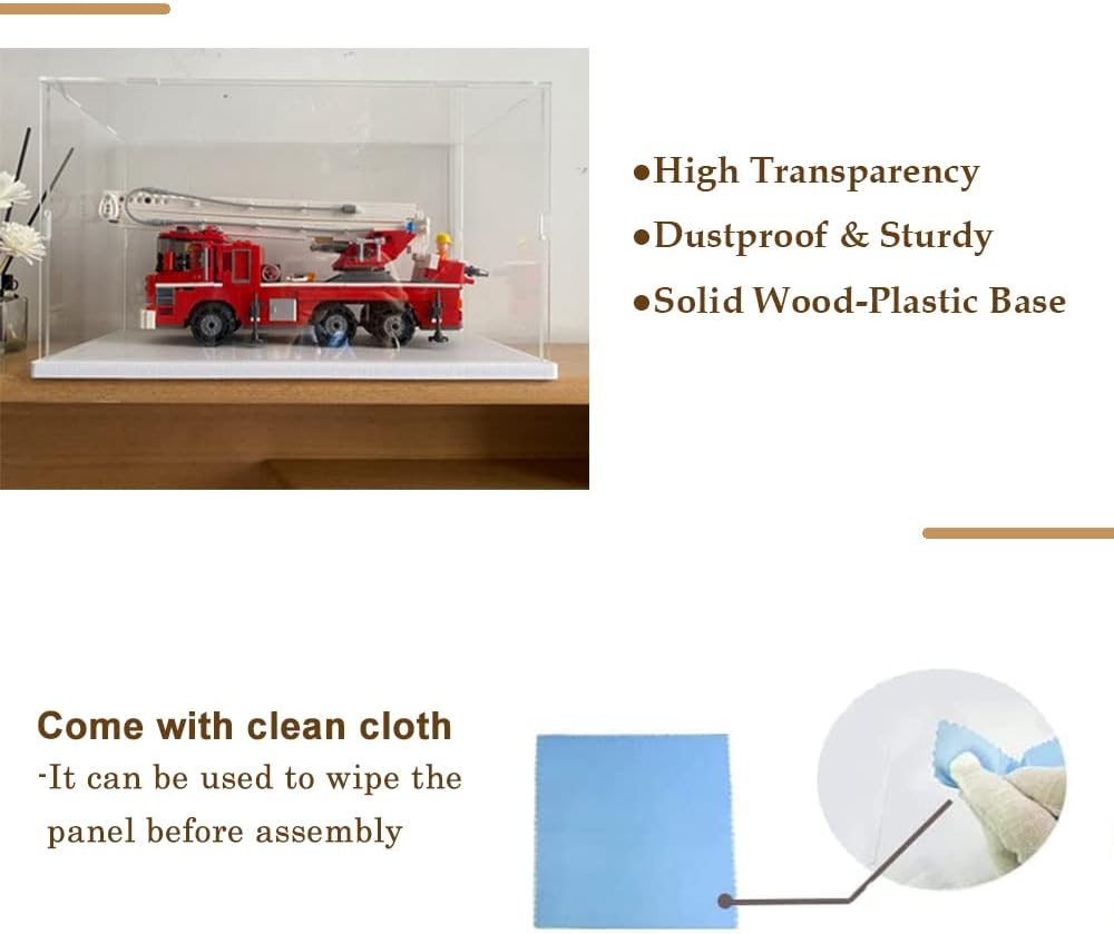 Nynelly Vitrine für Sammlung, Vitrine für Figuren, Vitrinenbox aus Acryl, Transparent, mit weisser B