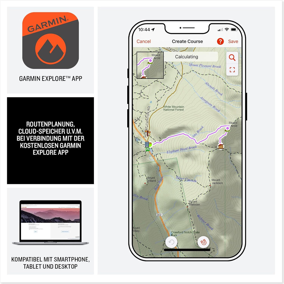 eTrex Solar GPS-Handgerät mit Solarladung, 2,2" Display - Kompass, Tracback, Geocaching Modus, Multi