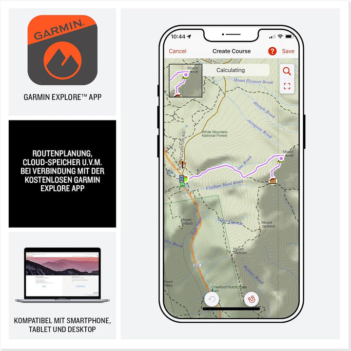 eTrex Solar GPS-Handgerät mit Solarladung, 2,2" Display - Kompass, Tracback, Geocaching Modus, Multi