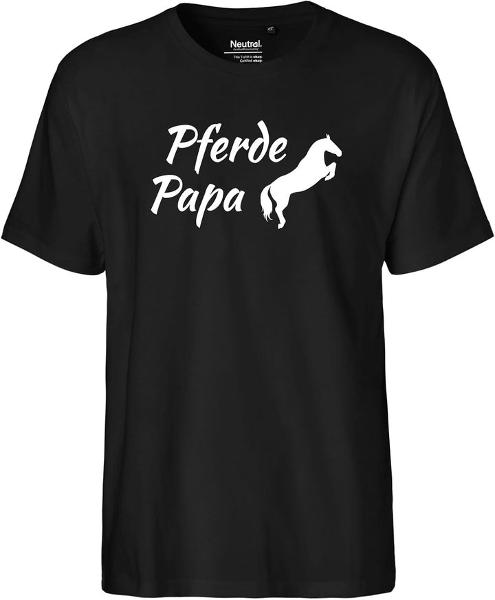 huuraa Herren T-Shirt Pferdepapa Silhouette Bio Baumwolle Fairtrade Oberteil Grösse S-3XL mit Motiv