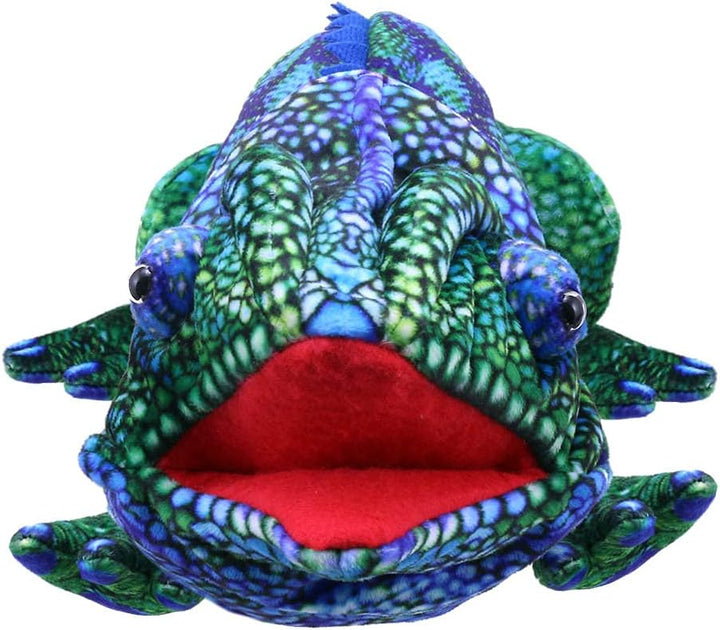 Grosse Kreaturen – Chamäleon-Handpuppe (blau-grün)