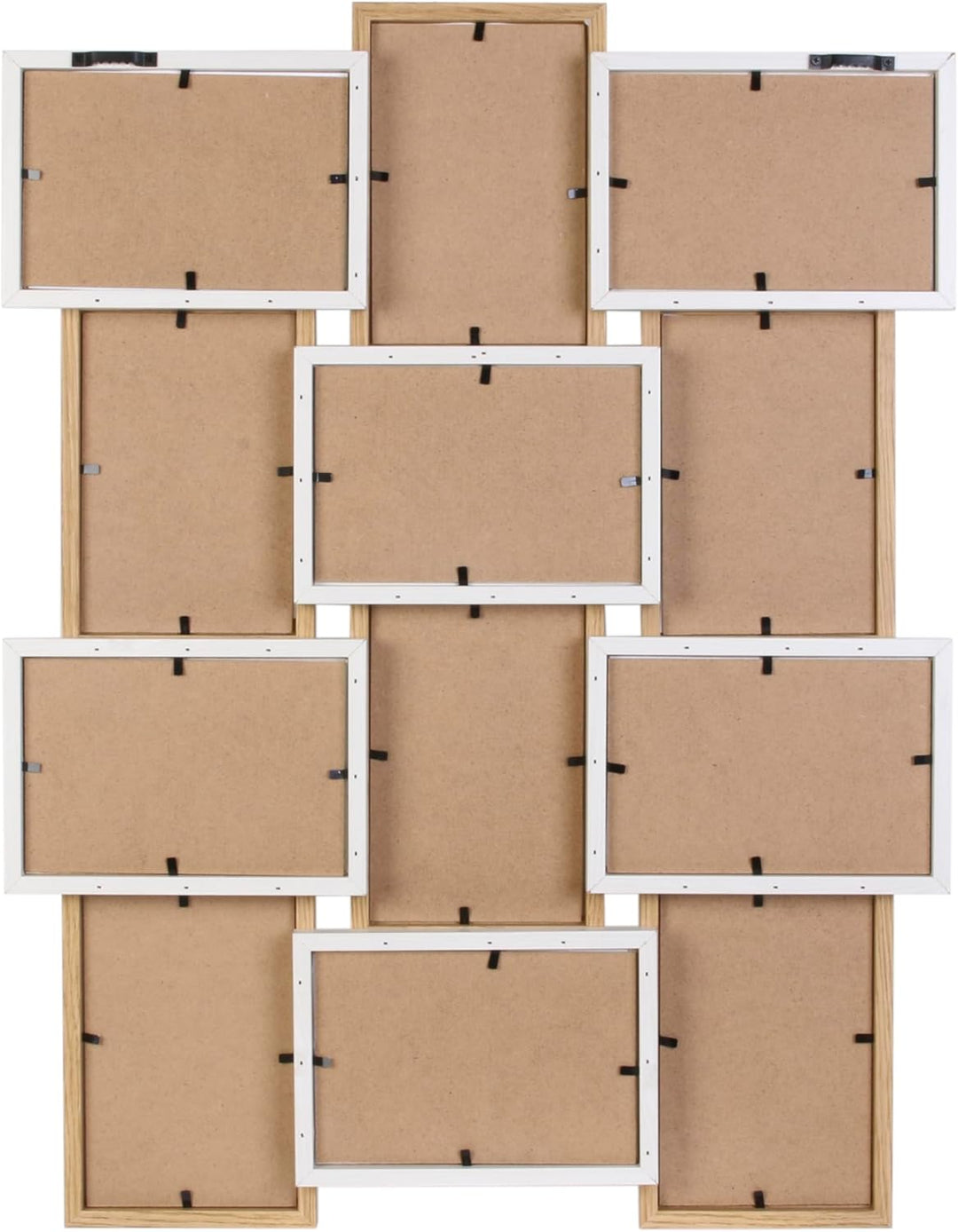 Home Deco Factory Bilderrahmen für 12 Bilder, 44cm x 3cm x 58cm, Beige/Weiss