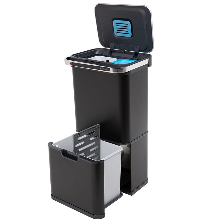 SVITA Sensor-Mülleimer 60L Aktivkohle- und Selbstreinigungs-Funktion Schwarz, Schwarz