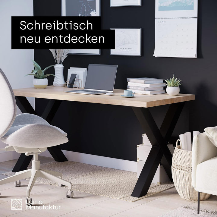 LAMO Manufaktur Tischbeine für Esstisch | Schreibtisch, Mark Light | Vierkantprofil 60x60 mm, Tischg