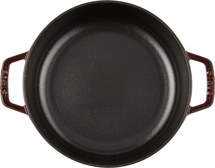 STAUB Gusseisen Bräter, Chistera Tropfenstruktur im Deckel, Rund 24 cm, 2,5 L, Grenadine Rot Grenadi