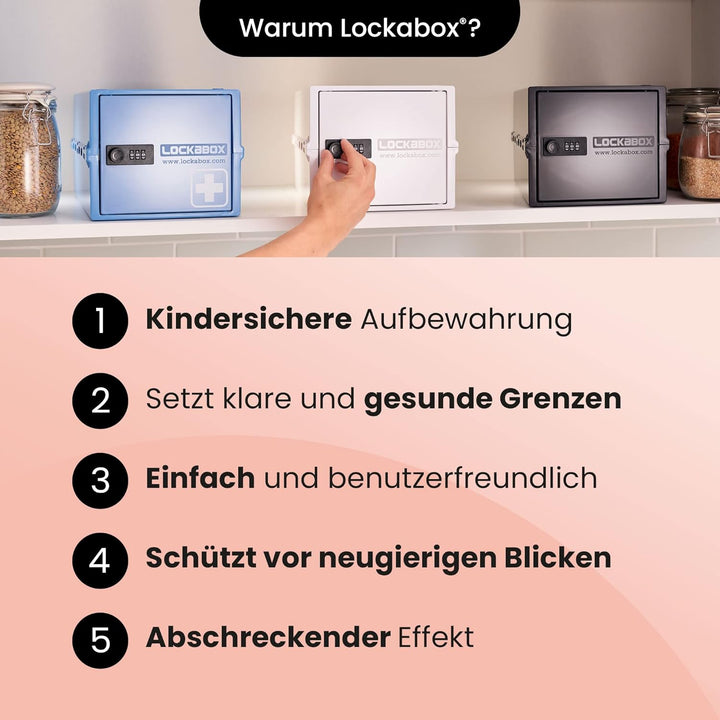 Lockabox One™ | Kompakte Abschliessbare Box aus Polycarbonat mit Zahlenschloss für mehr Sicherheit z