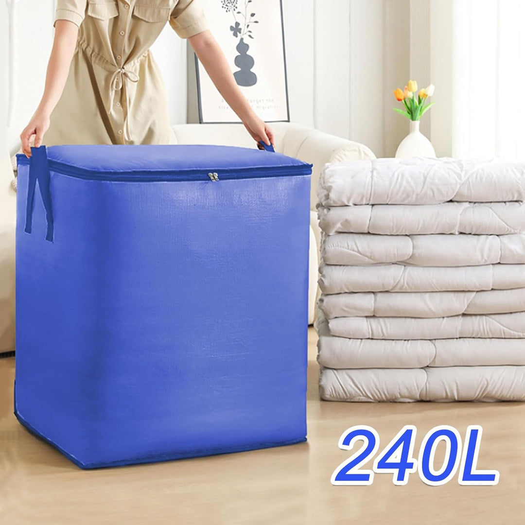 Umzugstaschen 240L,4 Stück Umzugskartons Grosse mit Reissverschlüssen & Starke Griffe, Aufbewahrungs