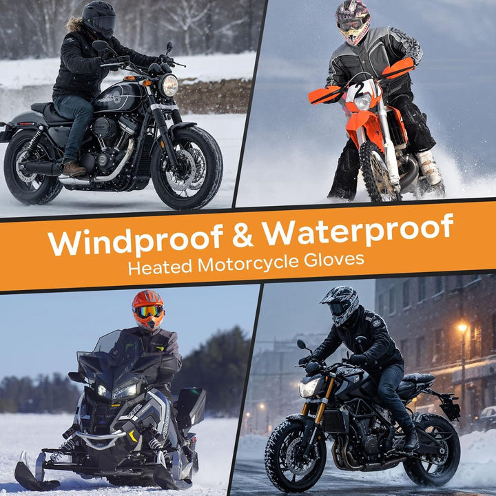 Sun Will Beheizte Motorrad Handschuhe Herren Damen, Winter wasserdichte Beheizbare Warme Handschuhe