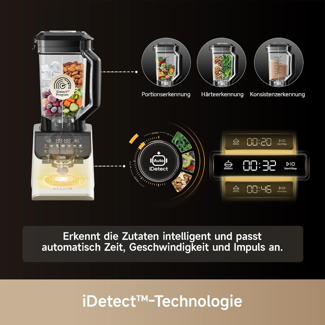 Dreame BlendLogic™ Hochleistungs-Mixer, iDetect™-Technologie, 2 Tritan™ Mixbecher (2,0 L & 700 mL),