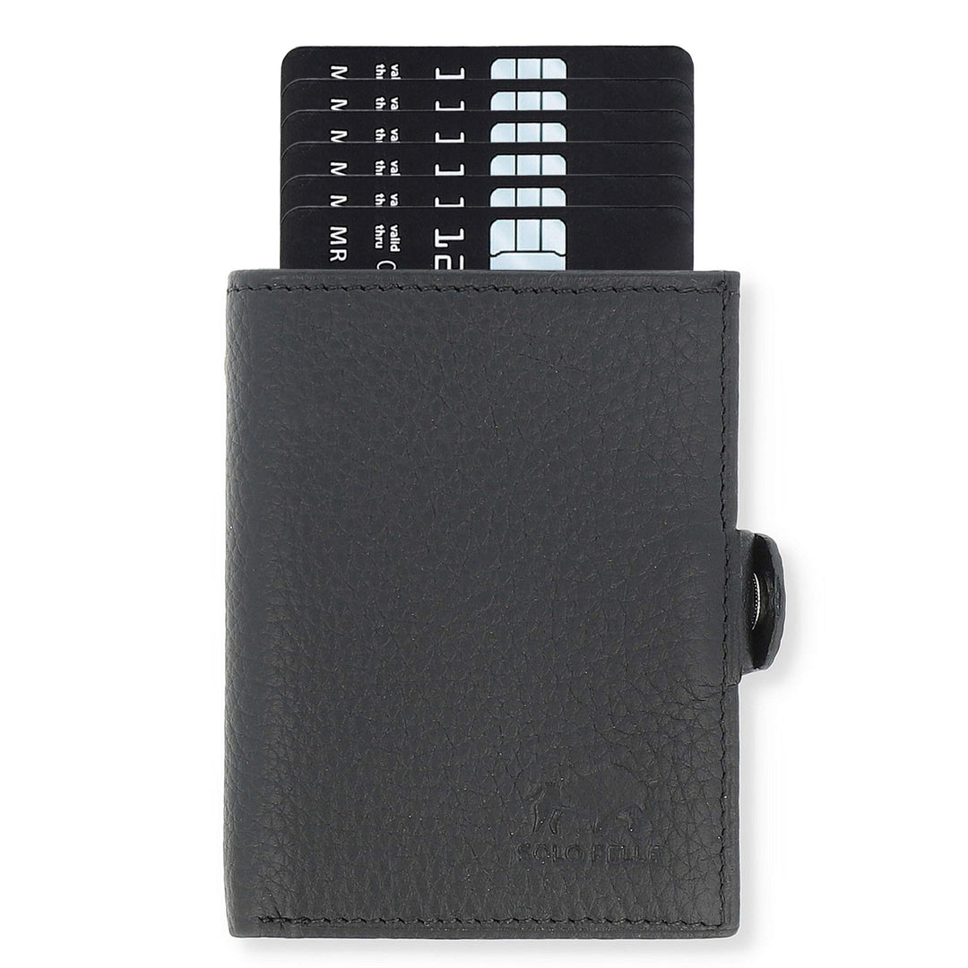 Solo Pelle NEU Slim Wallet mit Münzfach [12 Karten] Slimwallet Riva [RFID-Schutz] Kartenetui mit Mün