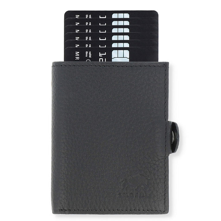 Solo Pelle NEU Slim Wallet mit Münzfach [12 Karten] Slimwallet Riva [RFID-Schutz] Kartenetui mit Mün