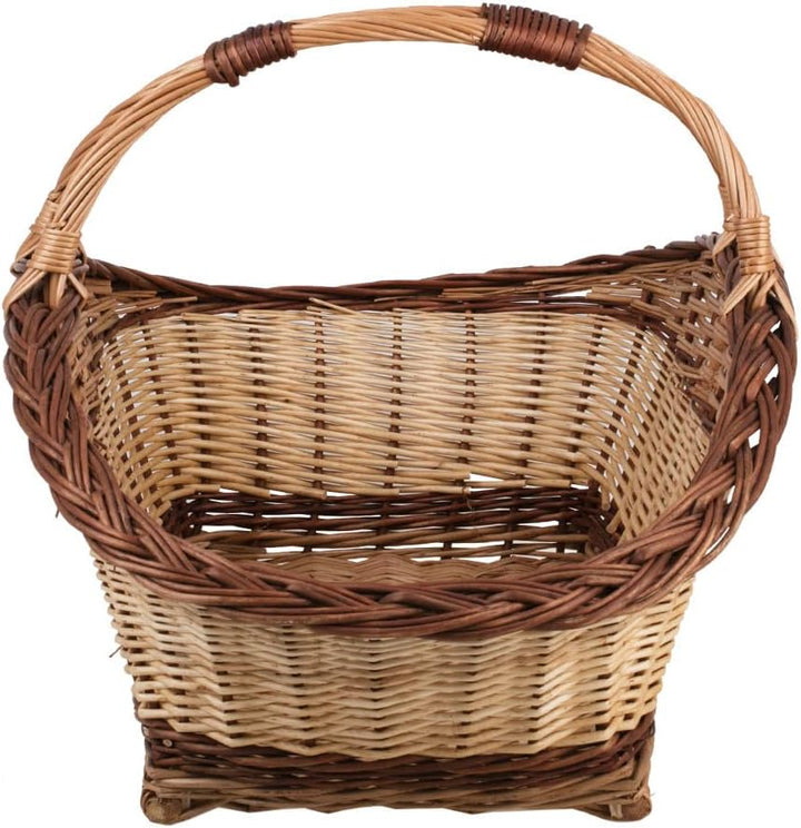 Vollweidener Kaminkorb, Kaminkorb aus Weide, naturfarbiger Weidenkorb für Kaminholz