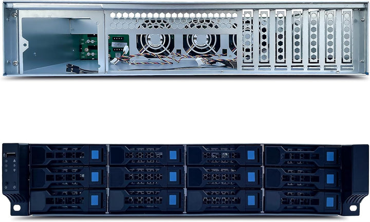 FANTEC 2563 SRC-2012X07-12G/6G 19" 4HE 680mm Storage Gehäuse, 12x SAS/SATA Einschübe mit je 2 Status