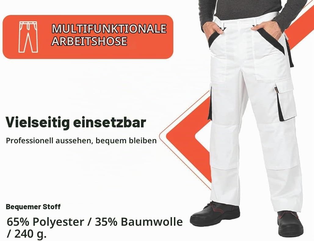 Mazalat Lange Arbeitshose mit Multifunktionstaschen Berufsbekleidung für Handwerker, Maurer, Dachdec