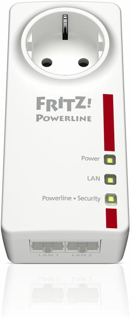 AVM Fritz! mit ethernet, Powerline 1220E Single International (Powerline-Netzwerkadapter/Extender, 1