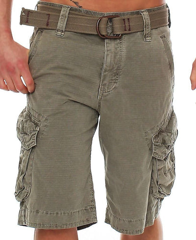 Jet Lag Herren Cargo Shorts Take Off 3 (16) mit Gürtel Cement W33