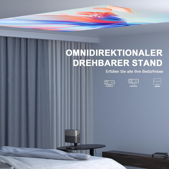 Smart Beamer 4K 【Offiziell APPs & Dolby Audio】4000 ANSI LED Video Projektor, Autofokus & Trapezkorre