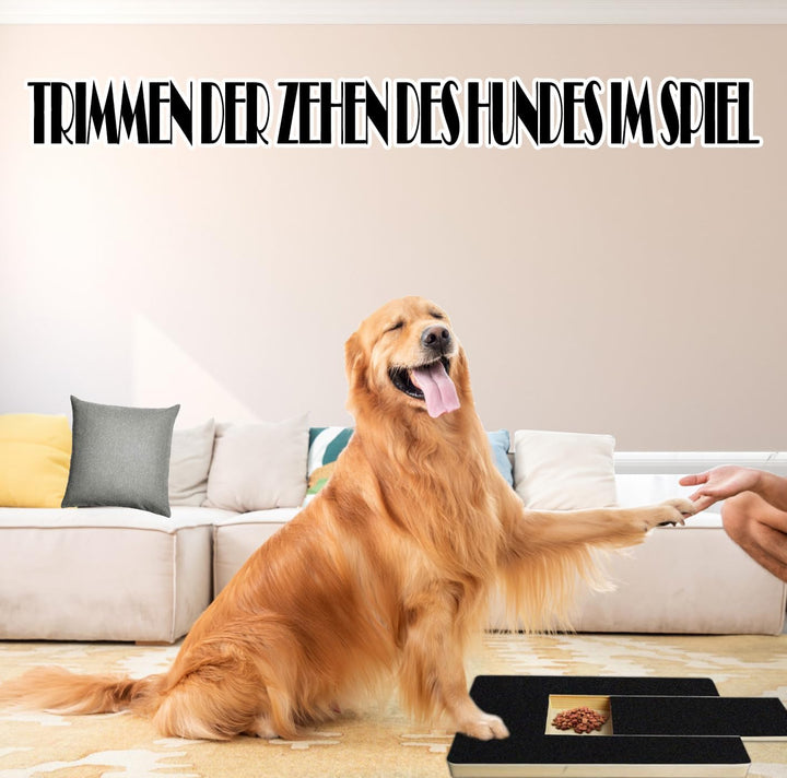 Krallenschleifer für Hunde mit Snack-Box,Hunde Krallenschleifer mit 2 Ersatzblättern Schleifpapier,K