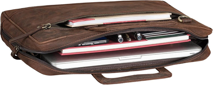 STILORD "Pierce Laptoptasche mit Griff Leder Aktentasche 15 Zoll Vintage Dokumententasche A4 Busines
