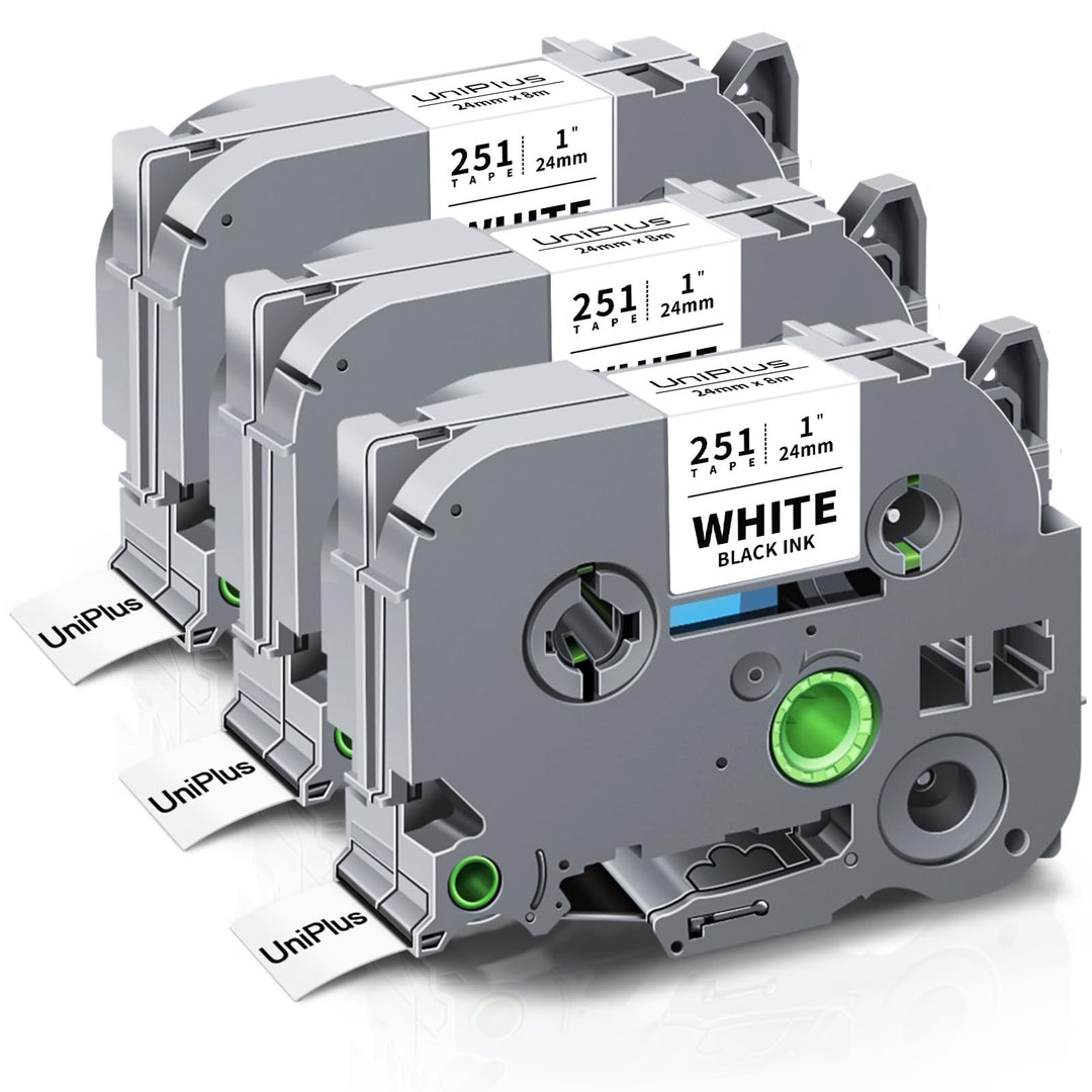 UniPlus 3x Kompatibel für Brother TZe24mm Etikettenbänder für Tze251 Tze-251 TZ-251 mit Brother P-to