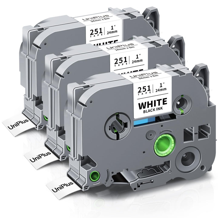 UniPlus 3x Kompatibel für Brother TZe24mm Etikettenbänder für Tze251 Tze-251 TZ-251 mit Brother P-to