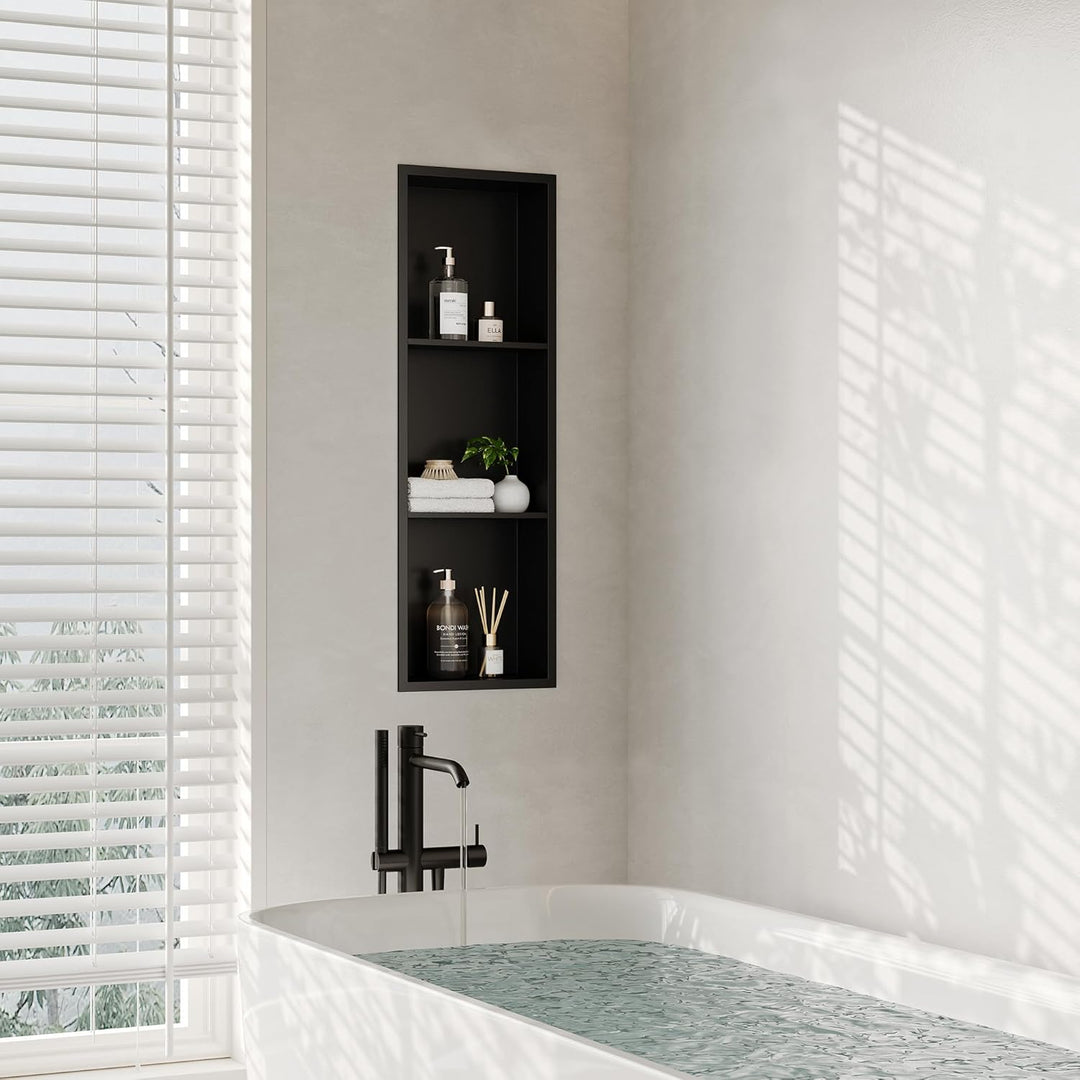 Neodrain Wandnische Dusche Edelstahl Dreifach-Duschnische Wandnische Lagerung für Badezimmer 90x30 c