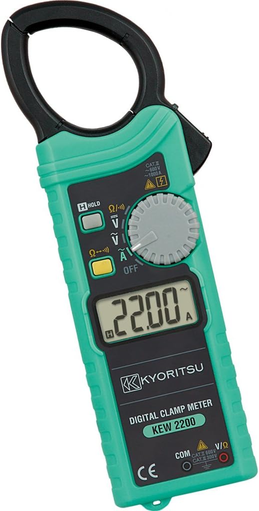 Kyoritsu KEW 2200 Stromzange Digital Kompakt Ultradünn für die Grösse von laufenden AC, Spannung AC/