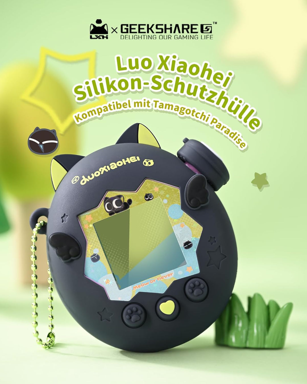 GeekShare Silikon-Hülle Kompatibel mit Tamagotchi Paradise, Weiche Schutzhülle, Button Caps, Perlenk