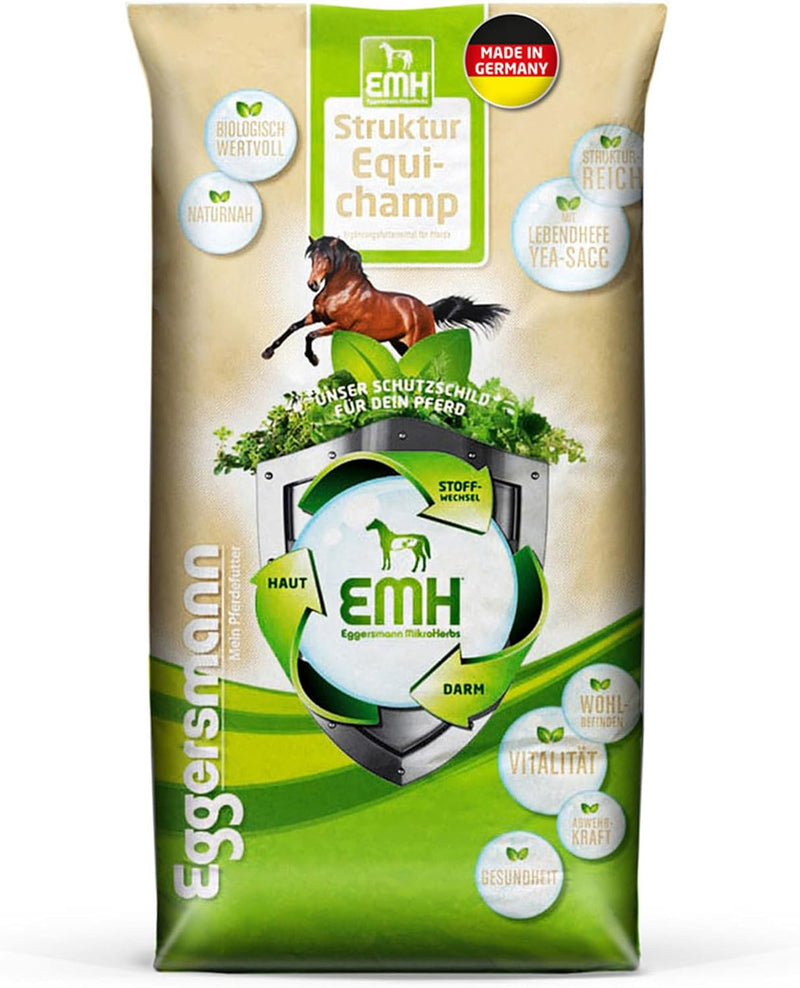 Eggersmann EMH Struktur Equichamp – Pferdemüsli mit Lebendhefe Yea-Sacc 1026 – Unterstützt Gewichtsz