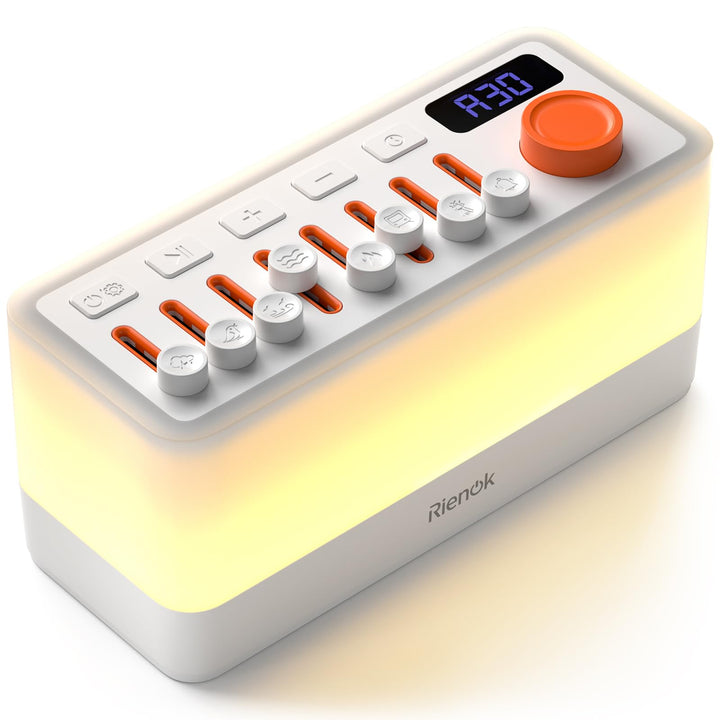 RIENOK Bluetooth Lautsprecher mit Licht Nachttischlampe 11 Farbe RGB Licht Dimmbar Nachtlicht 8 Natu