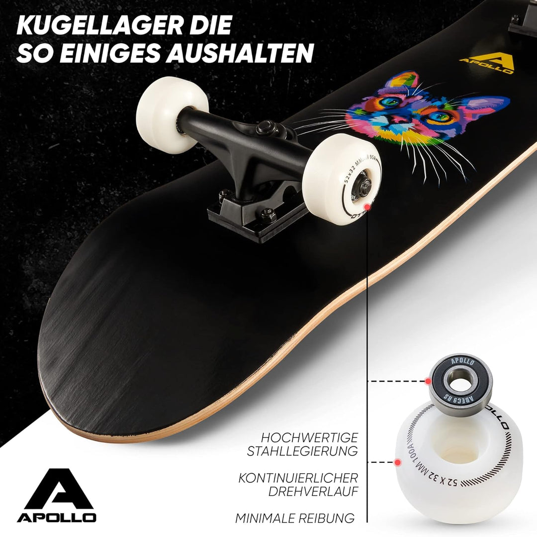 Apollo Skateboard | Cooles Kinder Skateboard und Profi Skateboard Erwachsene in Einem | 7-lagiges Sk