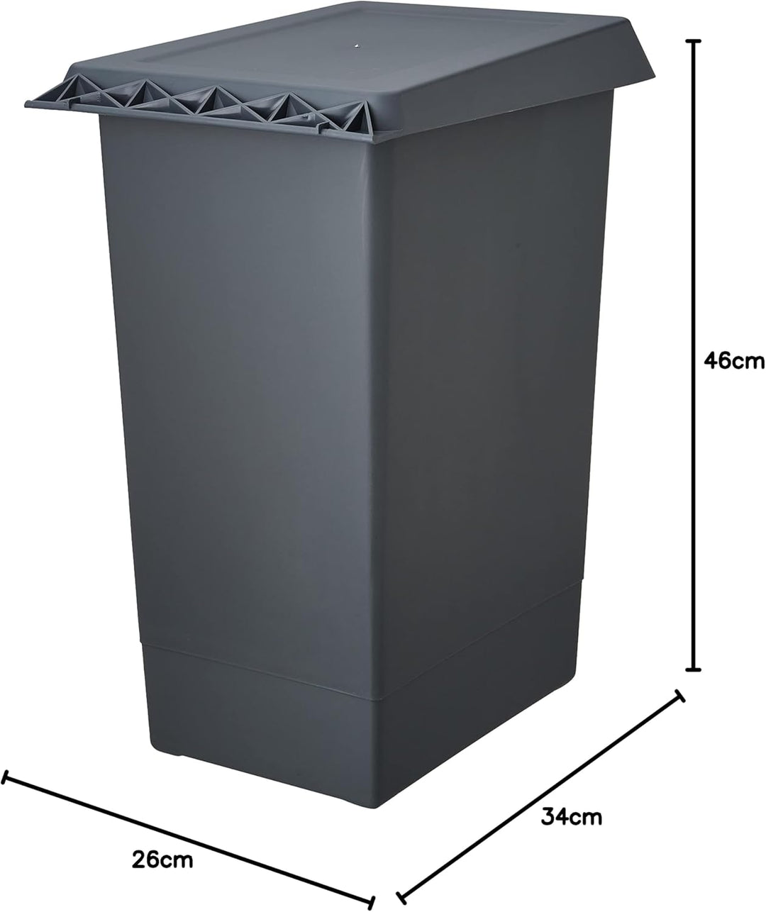 Elletipi PBN asg44 Linie Swing 2.0 Abfalleimer mit Tür aus Kunststoff gross Kapazität 24 Liter, Nylo