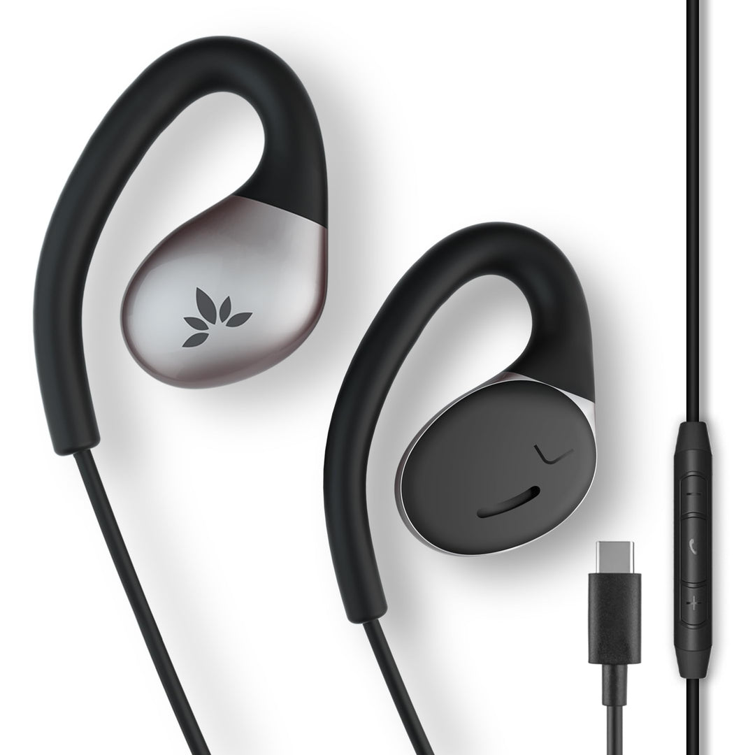 Avantree Resolve-C - USB C Kabel Open Ear Ohrhörer und Mikrofon (für kleine, mittlere Ohren) und Ove