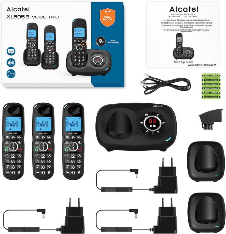 Alcatel XL595 Voice Trio schnurloses Grosstastentelefon mit DREI Mobilteilen und Anrufbeantworter ex