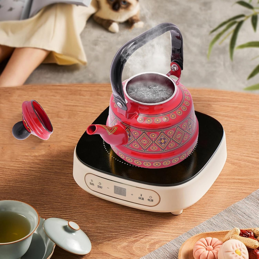 Emaille Kanne Kaffeekanne, 1.1L Wasserkessel Emaille für Kaffee, Tee, Milch, Öl Verwendet Werden, In
