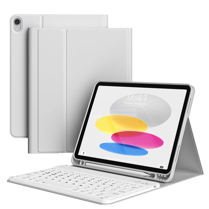 Hülle mit Tastatur für iPad A16 2025 / iPad 11./10. Generation 2022 10,9 Zoll, Magnetisch Bluetooth-
