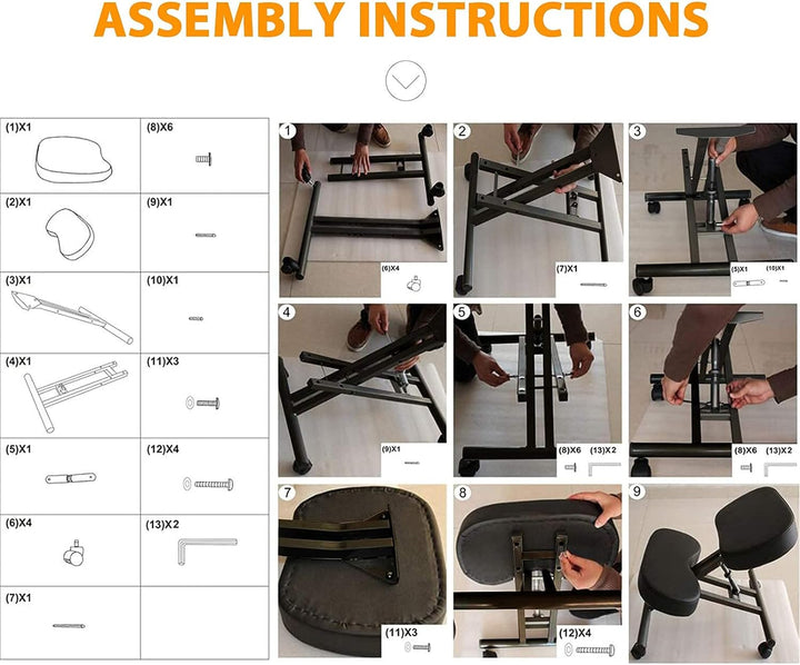 Himimi Kniestuhl Ergonomischer Verstellbarer Kniehocker Haltungskorrekturstuhl Orthopädischer Kniest